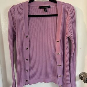 Women's Purple Ribbed Sweater